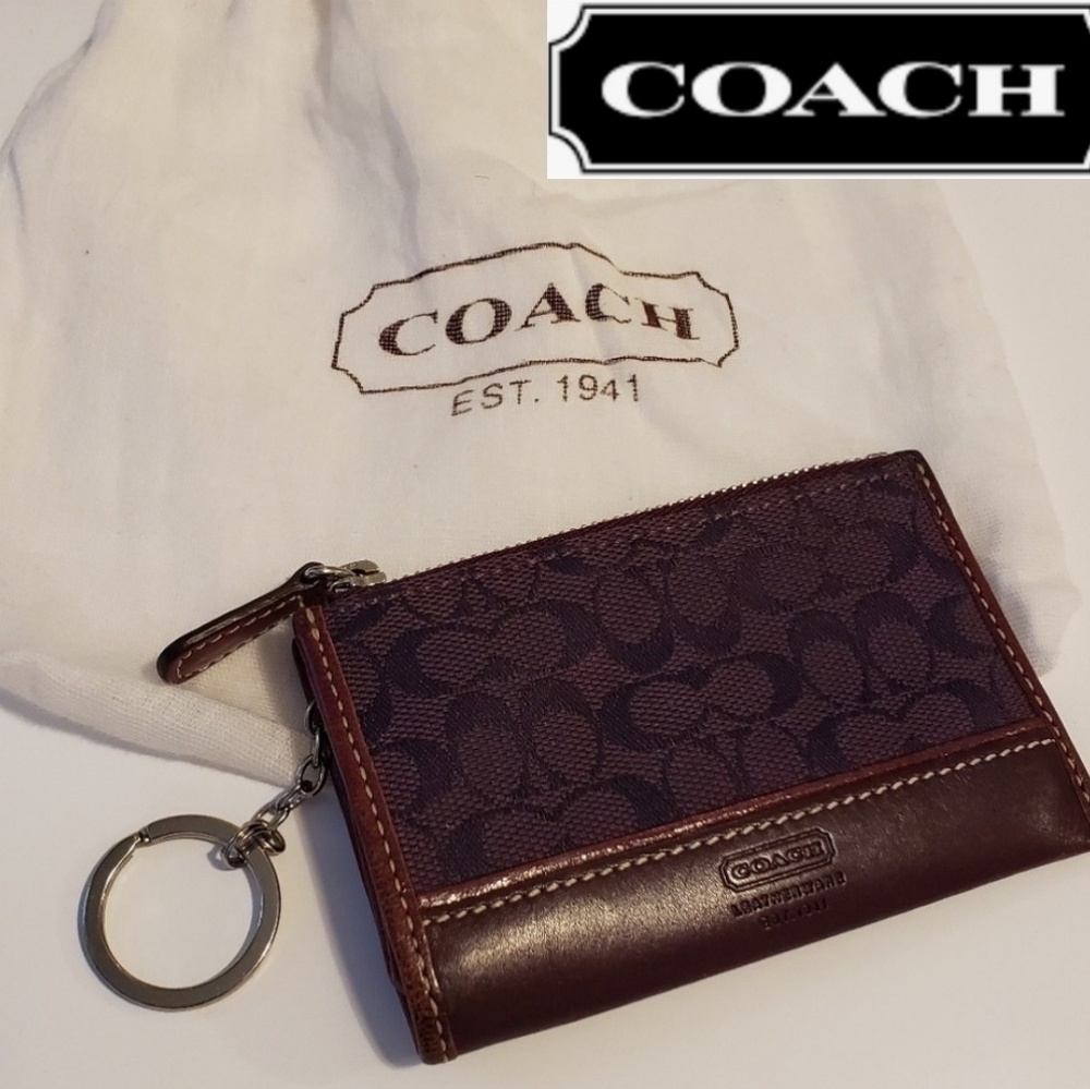 COACH CARD HOLDER WALLET - PLUM